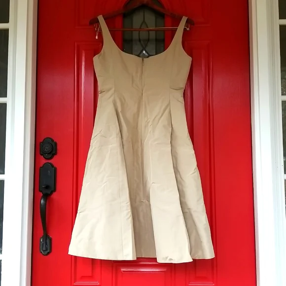 Lovely 50's style J. Crew nude-tone silk dress, size P6 - Picture 2 of 5